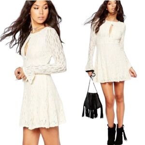 Free People shearling color minidress sz large NWT